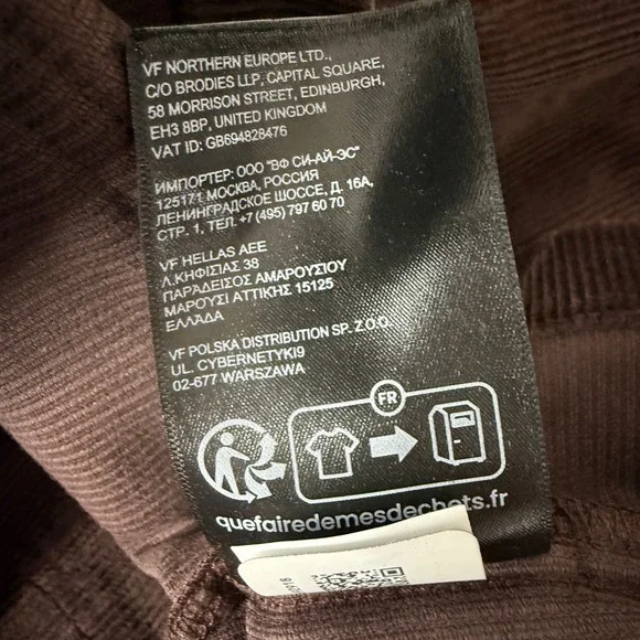 The North Face Womens Utility Cord Shacket Coal‎ Brown Relaxed Fit XL